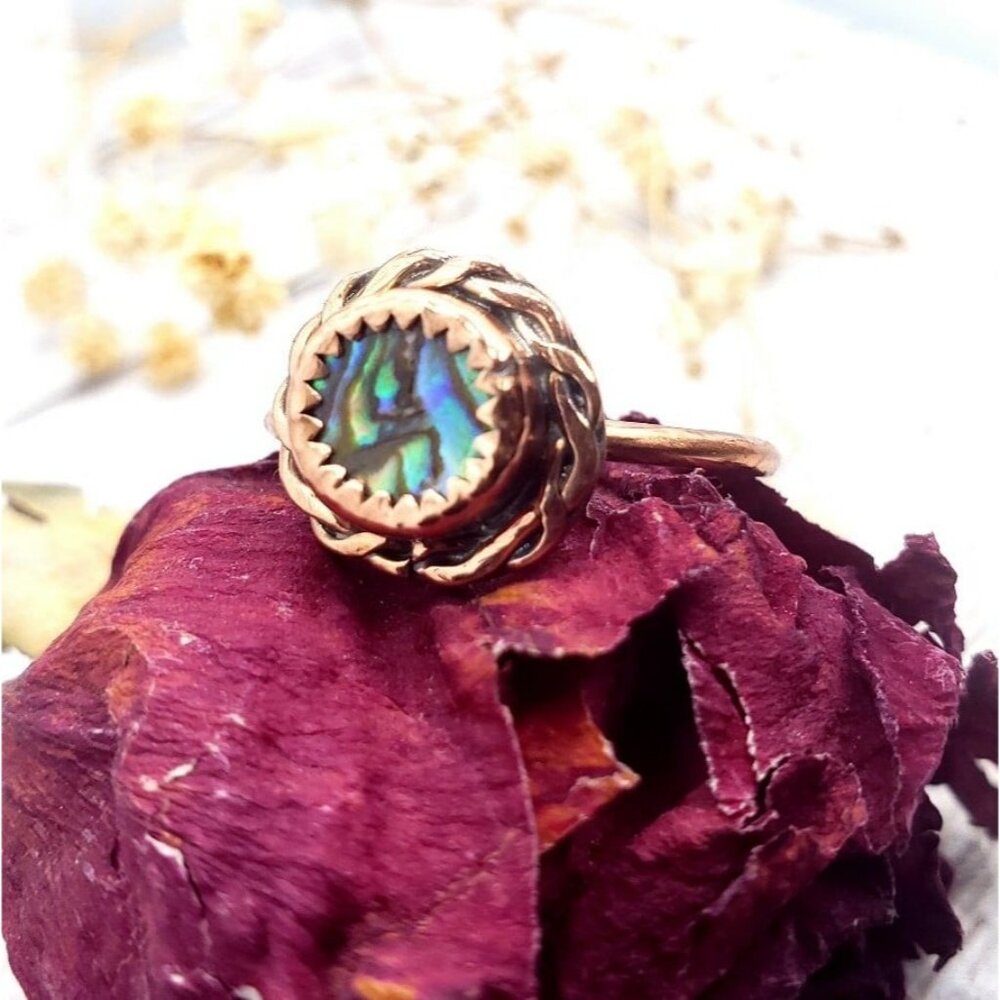 Abalone copper Ring